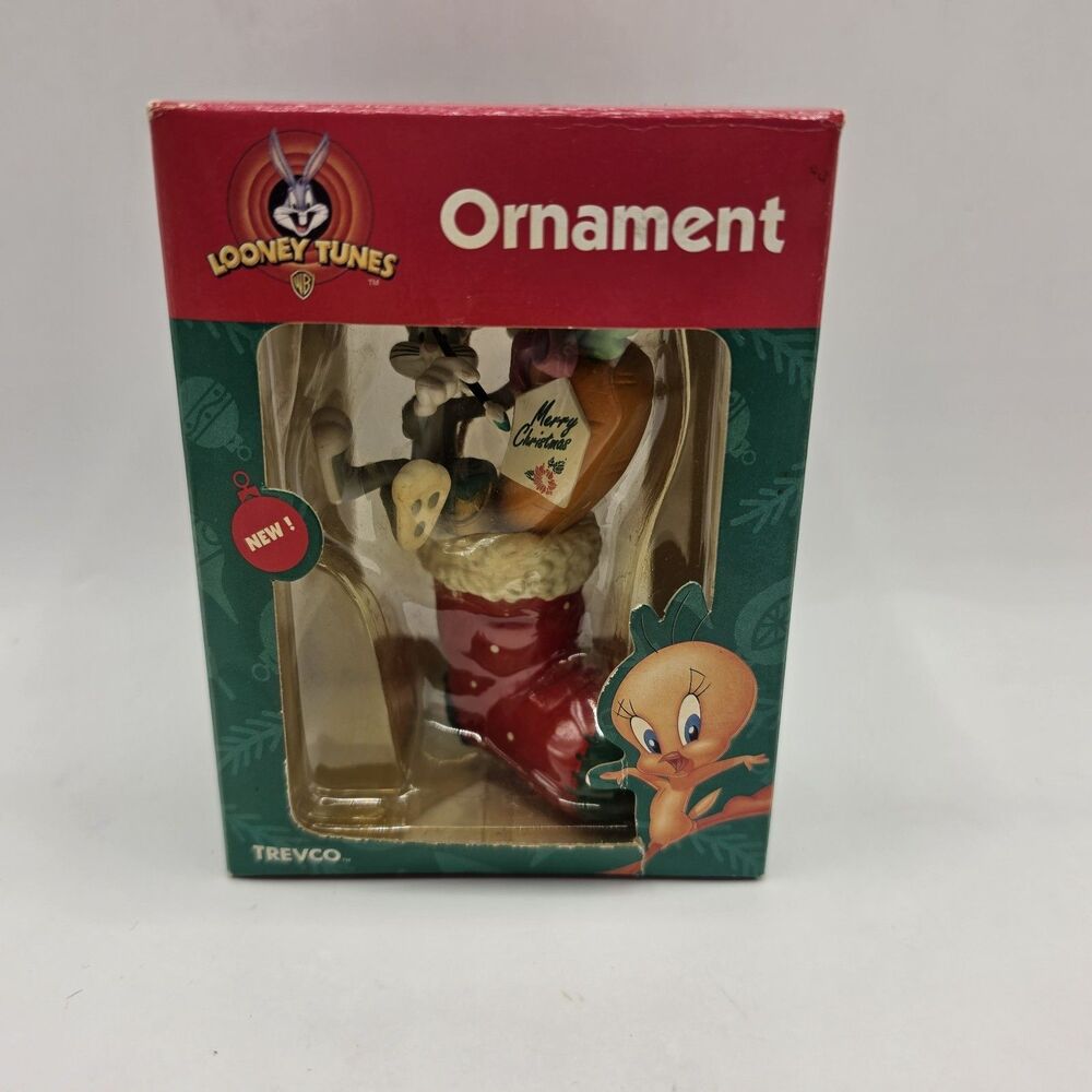 Vintage Bugs Bunny Stocking Santa Carrot Christmas Ornament 1999 Looney Tunes